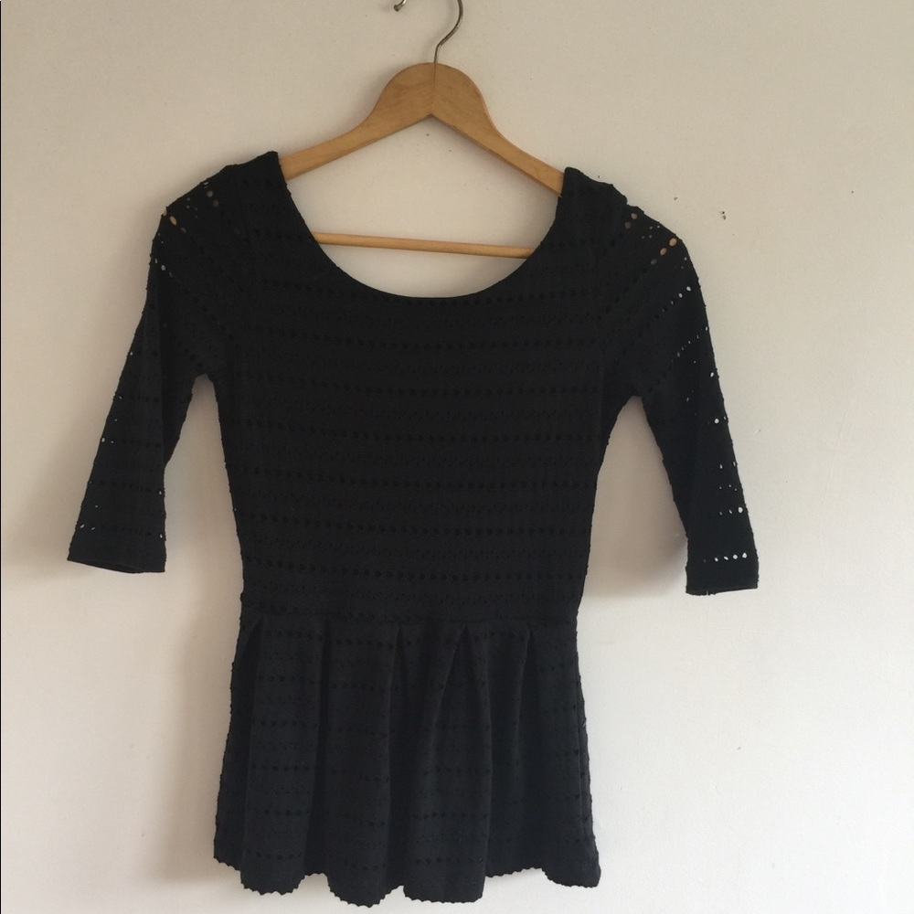 Eight Sixty Black Peplum Top size Small Never Worn